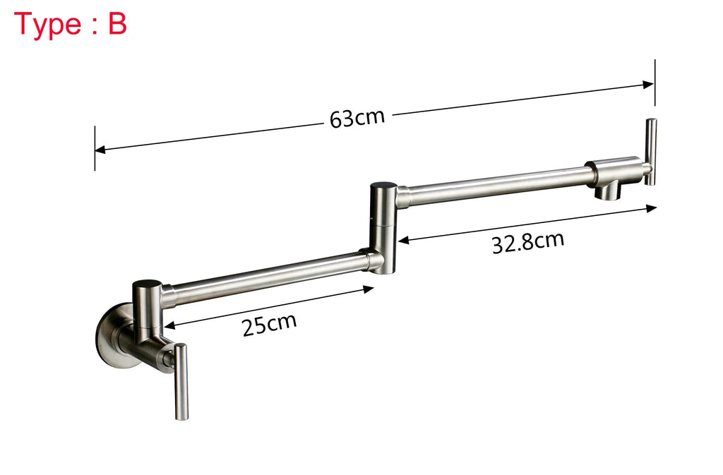 Solid Brass 360° Swivel Wall-Mount Kitchen Faucet