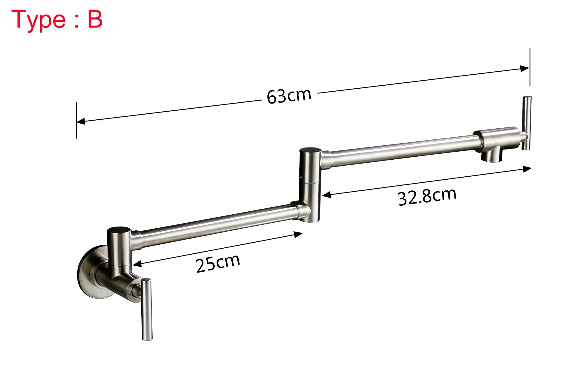 Solid Brass 360° Swivel Wall-Mount Kitchen Faucet