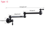 Solid Brass 360° Swivel Wall-Mount Kitchen Faucet