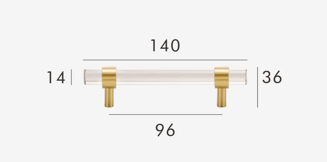 Solid Brass & Acrylic Adjustable Cabinet Handle