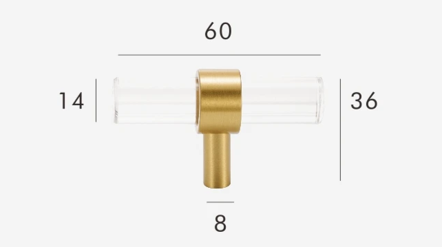 Solid Brass & Acrylic Adjustable Cabinet Handle