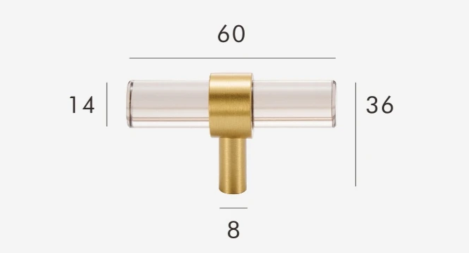 Solid Brass & Acrylic Adjustable Cabinet Handle