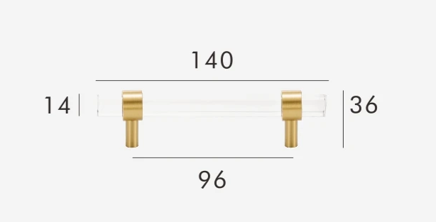 Solid Brass & Acrylic Adjustable Cabinet Handle