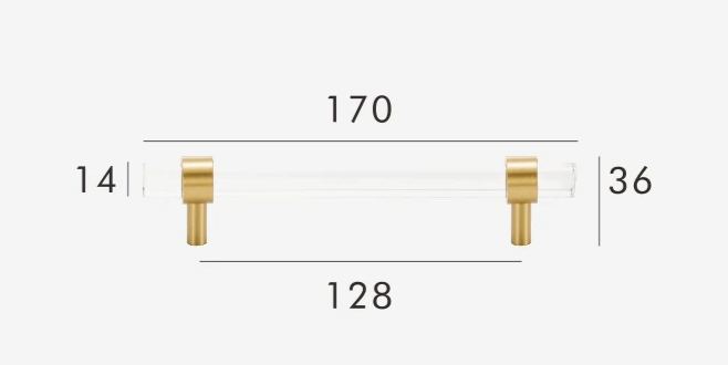 Solid Brass & Acrylic Adjustable Cabinet Handle