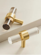 Solid Brass & Acrylic Adjustable Cabinet Handle