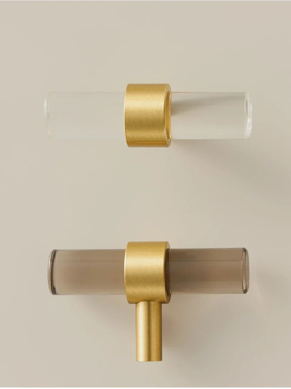 Solid Brass & Acrylic Adjustable Cabinet Handle