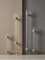 Solid Brass & Acrylic Adjustable Cabinet Handle