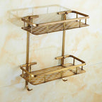 Solid Brass Antique Bronze Corner Shelf
