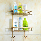 Solid Brass Antique Bronze Corner Shelf
