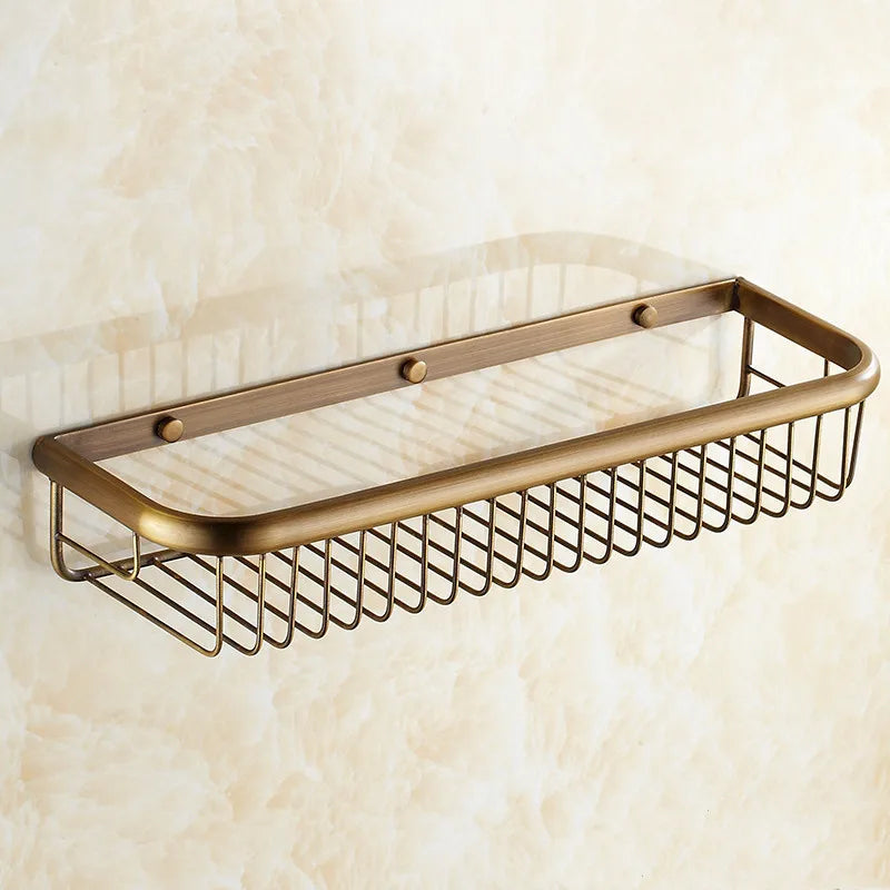 Solid Brass Antique Bronze Corner Shelf