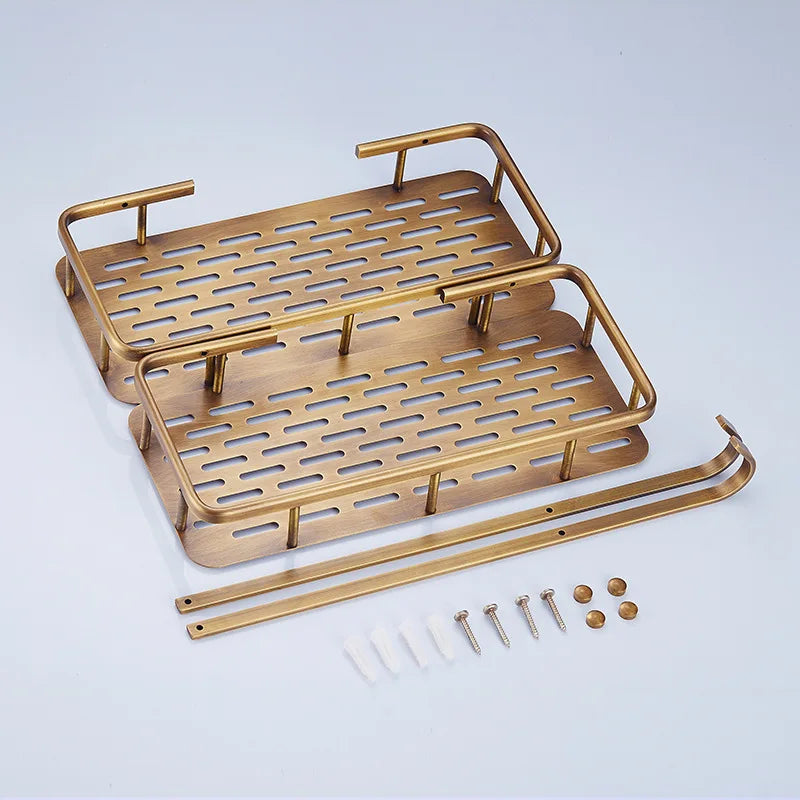 Solid Brass Antique Bronze Corner Shelf