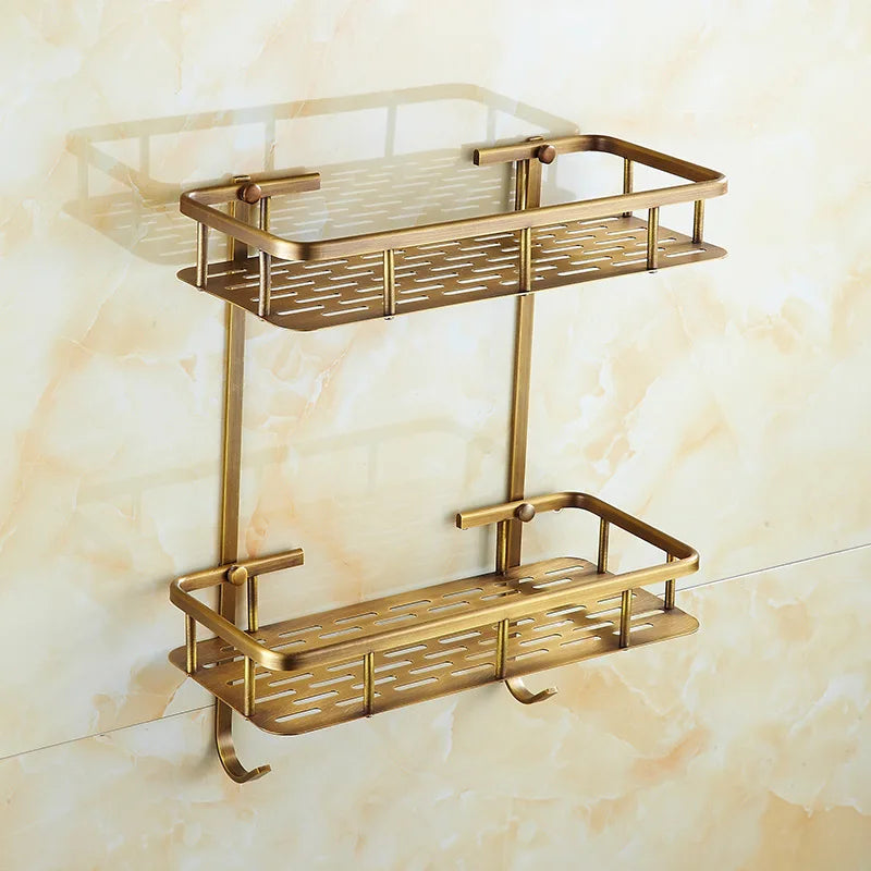 Solid Brass Antique Bronze Corner Shelf