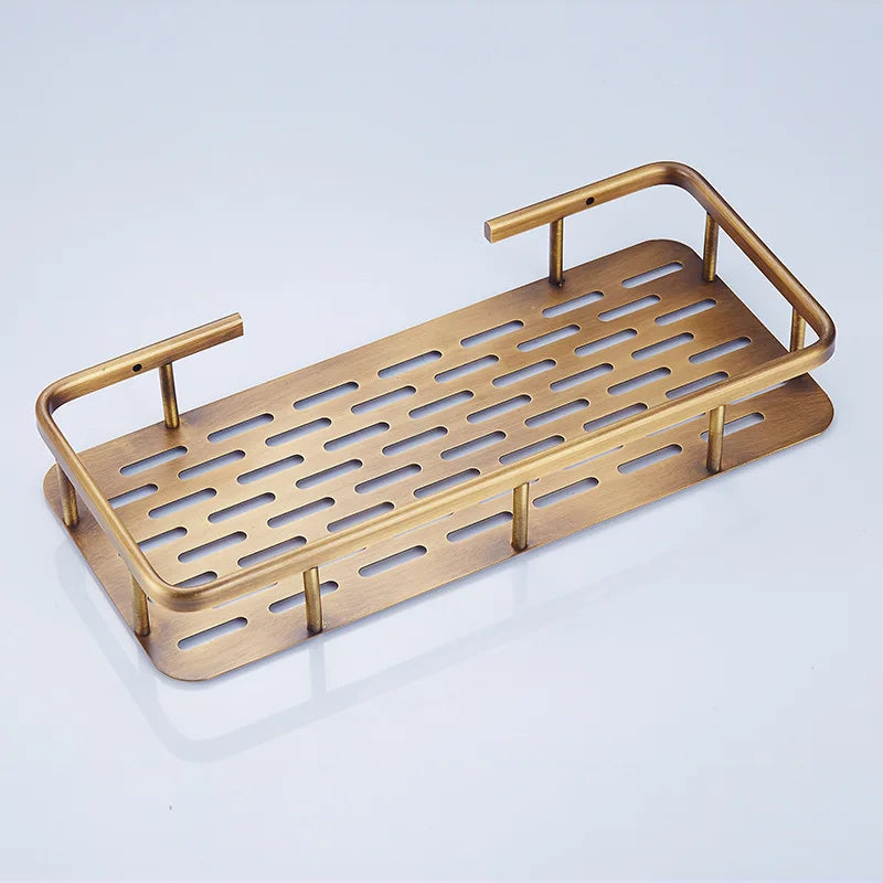 Solid Brass Antique Bronze Corner Shelf
