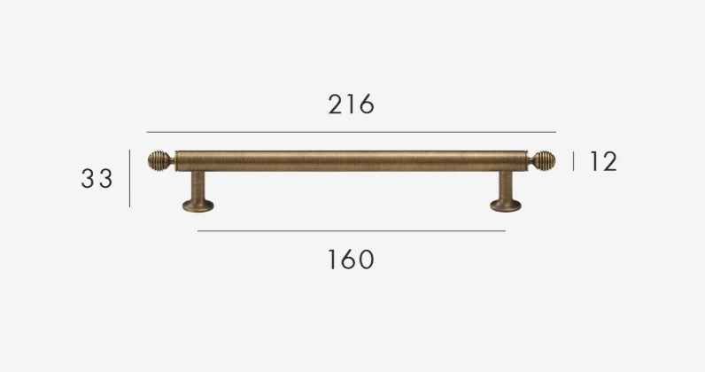Solid Brass Antique Finish T-Bar Handle (7.6-Inch Hole Spacing)