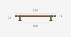 Solid Brass Antique Finish T-Bar Handle (7.6-Inch Hole Spacing)