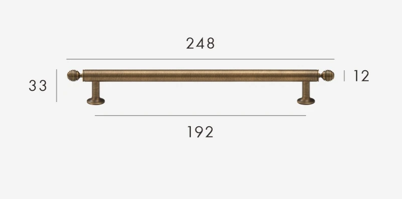 Solid Brass Antique Finish T-Bar Handle (7.6-Inch Hole Spacing)