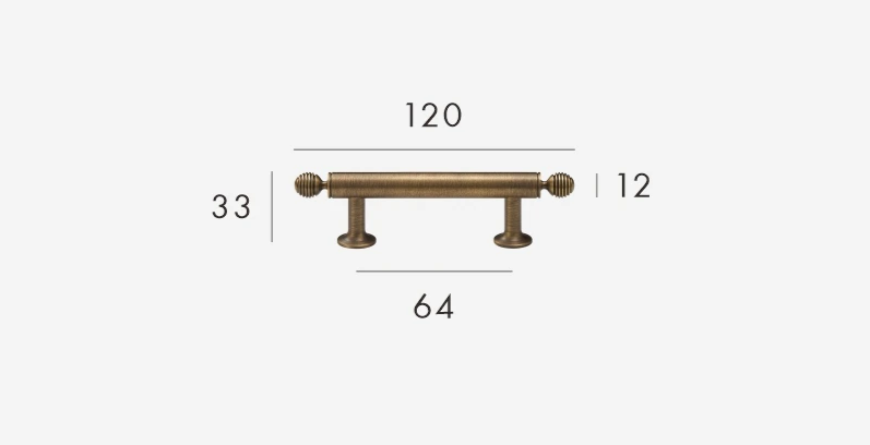 Solid Brass Antique Finish T-Bar Handle (7.6-Inch Hole Spacing)