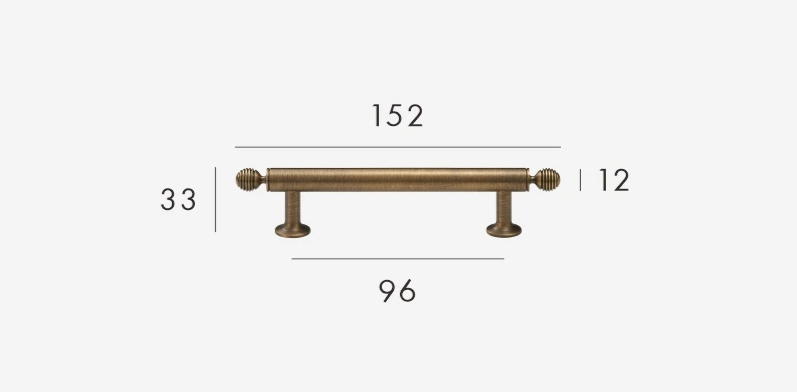 Solid Brass Antique Finish T-Bar Handle (7.6-Inch Hole Spacing)