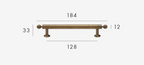Solid Brass Antique Finish T-Bar Handle (7.6-Inch Hole Spacing)