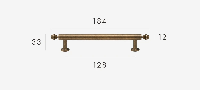 Solid Brass Antique Finish T-Bar Handle (7.6-Inch Hole Spacing)