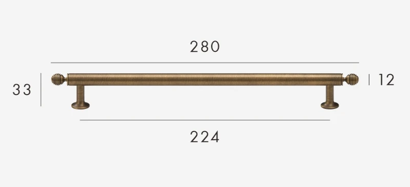 Solid Brass Antique Finish T-Bar Handle (7.6-Inch Hole Spacing)