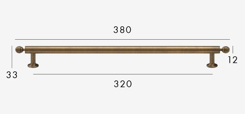 Solid Brass Antique Finish T-Bar Handle (7.6-Inch Hole Spacing)