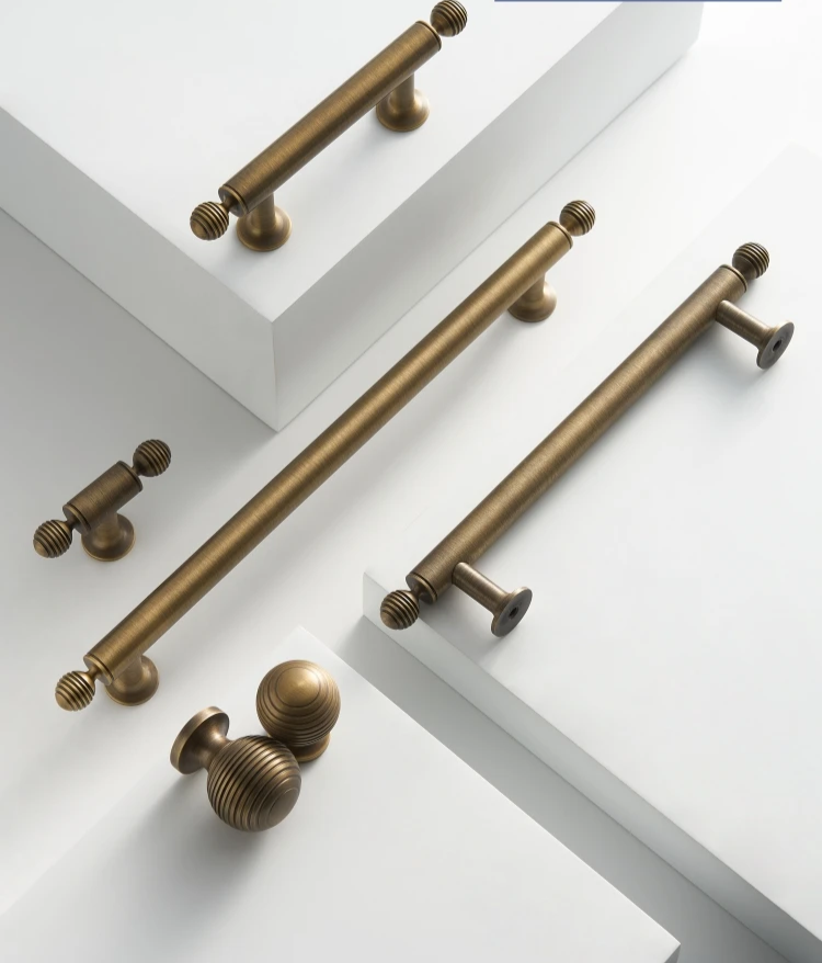 Solid Brass Antique Finish T-Bar Handle (7.6-Inch Hole Spacing)