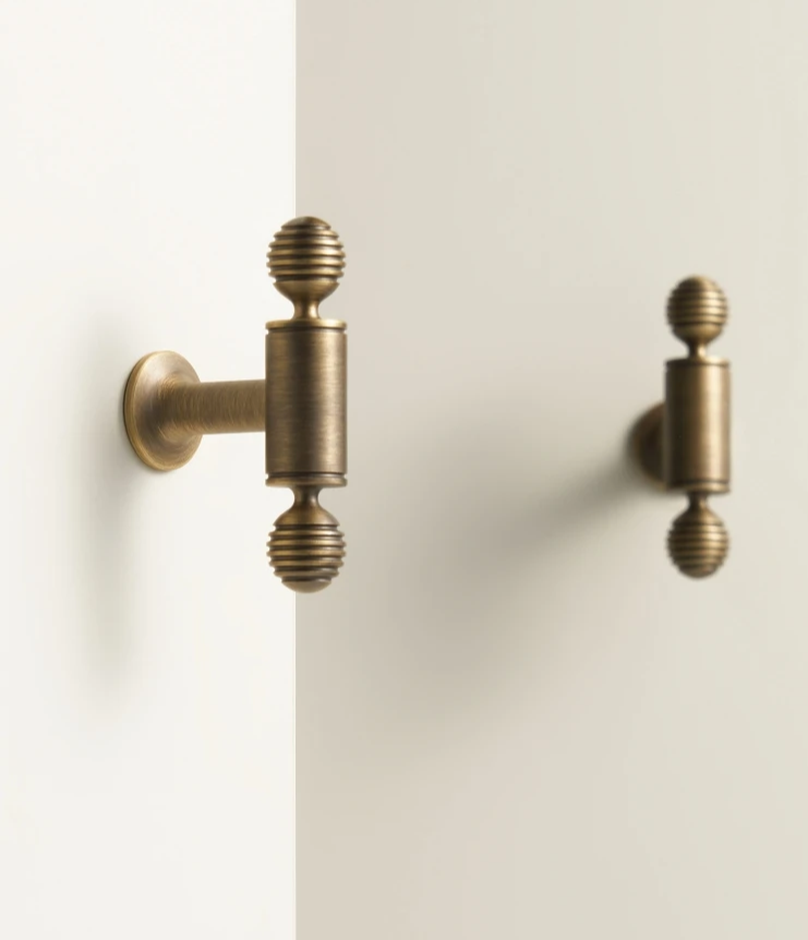 Solid Brass Antique Finish T-Bar Handle (7.6-Inch Hole Spacing)