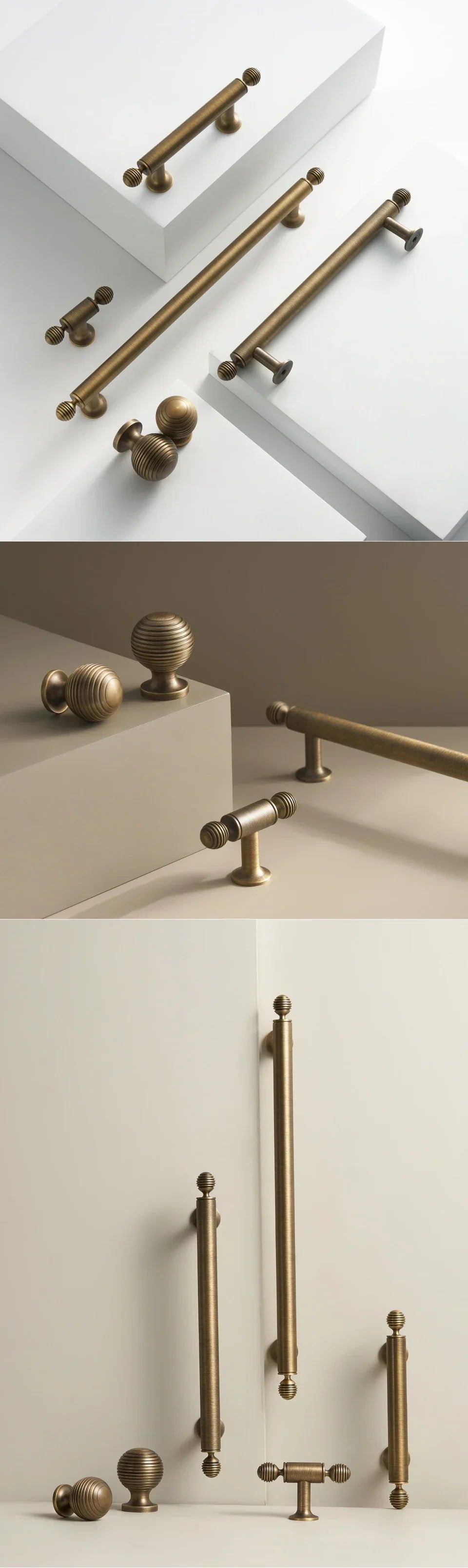 Solid Brass Antique Finish T-Bar Handle (7.6-Inch Hole Spacing)