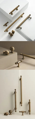 Solid Brass Antique Finish T-Bar Handle (7.6-Inch Hole Spacing)