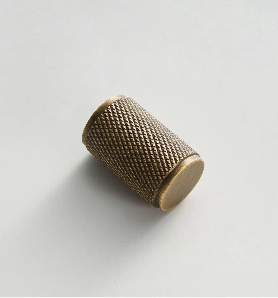 Solid Brass Art Deco Knurled T-Bar Handle (224mm Hole Spacing)