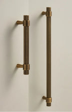 Solid Brass Art Deco Knurled T-Bar Handle (224mm Hole Spacing)