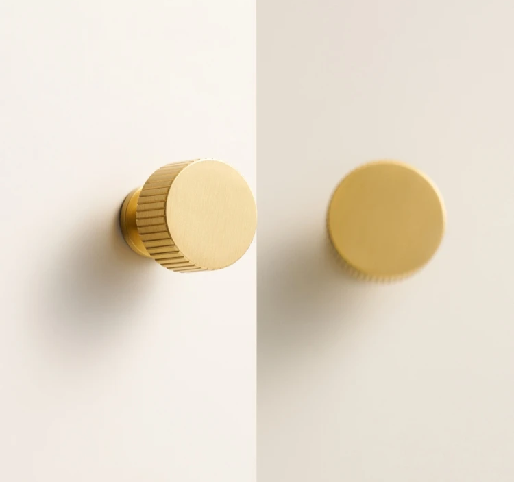 Solid Brass Art Deco Line Furniture Knob (Screw-Mount)