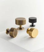 Solid Brass Art Deco Line Furniture Knob (Screw-Mount)