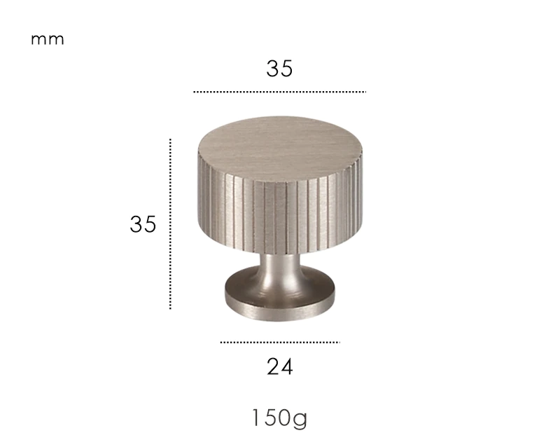 Solid Brass Art Deco Line Furniture Knob (Screw-Mount)