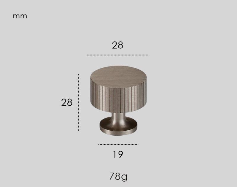 Solid Brass Art Deco Line Furniture Knob (Screw-Mount)