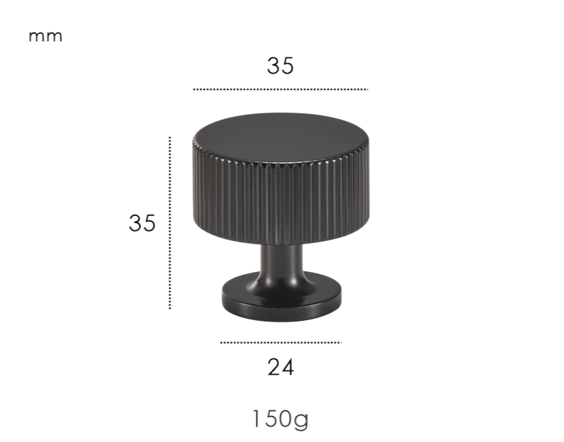 Solid Brass Art Deco Line Furniture Knob (Screw-Mount)