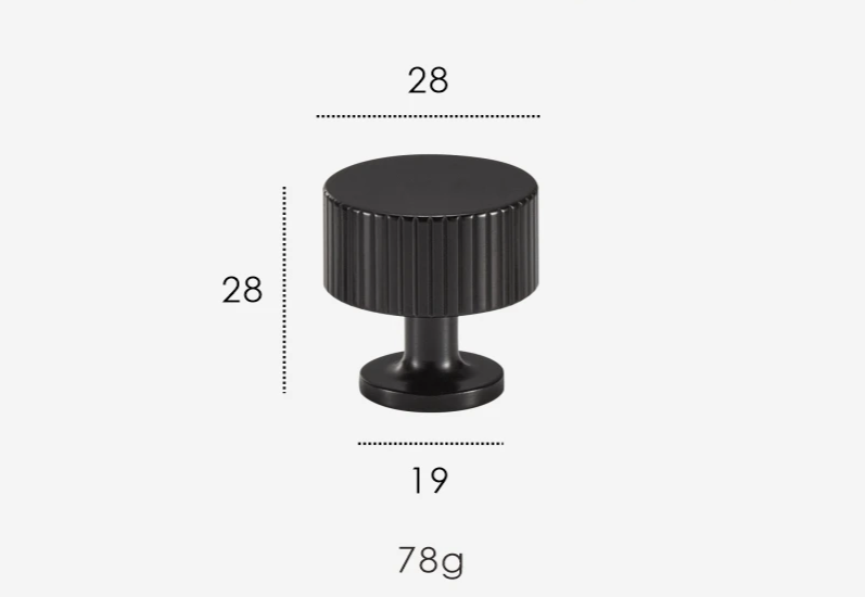Solid Brass Art Deco Line Furniture Knob (Screw-Mount)
