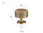 Solid Brass Art Deco Line Furniture Knob (Screw-Mount)