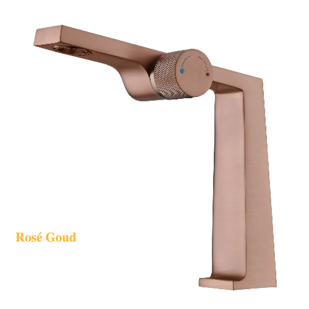 Solid Brass Brushed Rose Gold Single-Handle Bathroom Faucet (Single-Hole Deck-Mount)