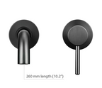 Solid Brass Brushed Stainless Bathroom Faucet (Dual-Hole Wall Mount)