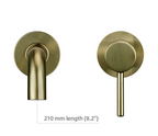 Solid Brass Brushed Stainless Bathroom Faucet (Dual-Hole Wall Mount)
