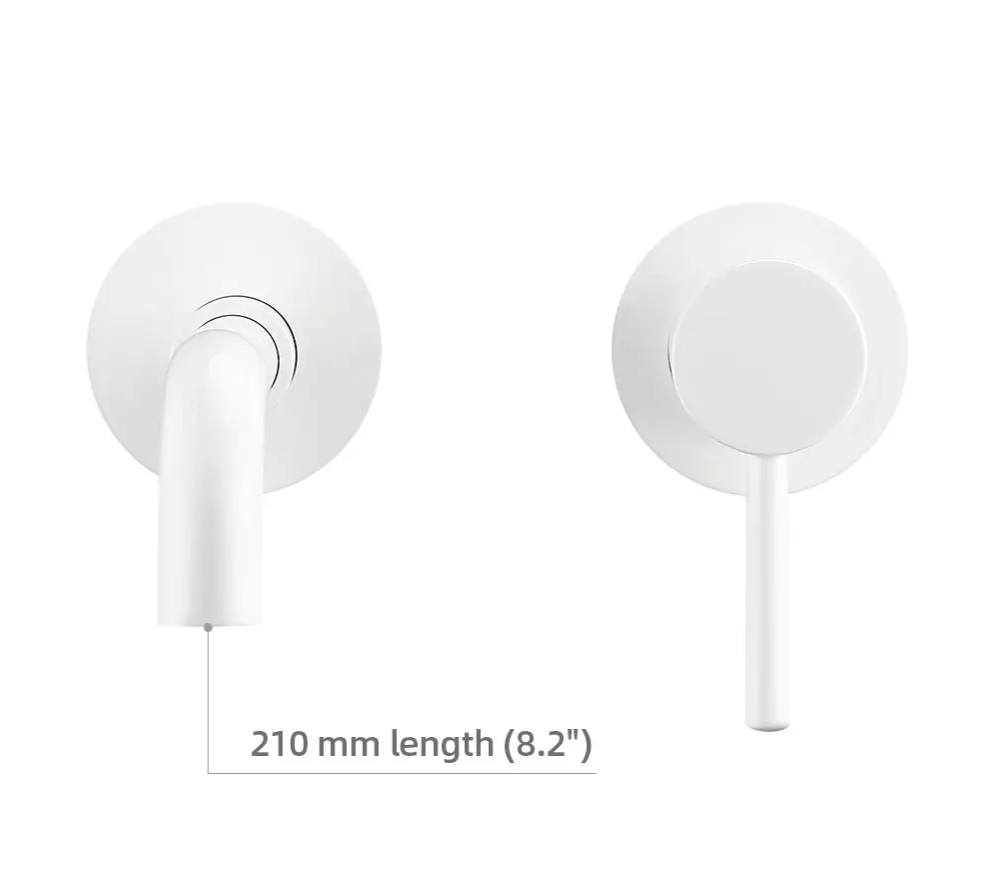 Solid Brass Brushed Stainless Bathroom Faucet (Dual-Hole Wall Mount)