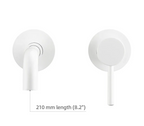 Solid Brass Brushed Stainless Bathroom Faucet (Dual-Hole Wall Mount)