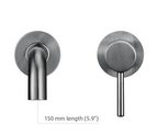 Solid Brass Brushed Stainless Bathroom Faucet (Dual-Hole Wall Mount)