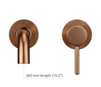 Solid Brass Brushed Stainless Bathroom Faucet (Dual-Hole Wall Mount)