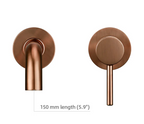 Solid Brass Brushed Stainless Bathroom Faucet (Dual-Hole Wall Mount)