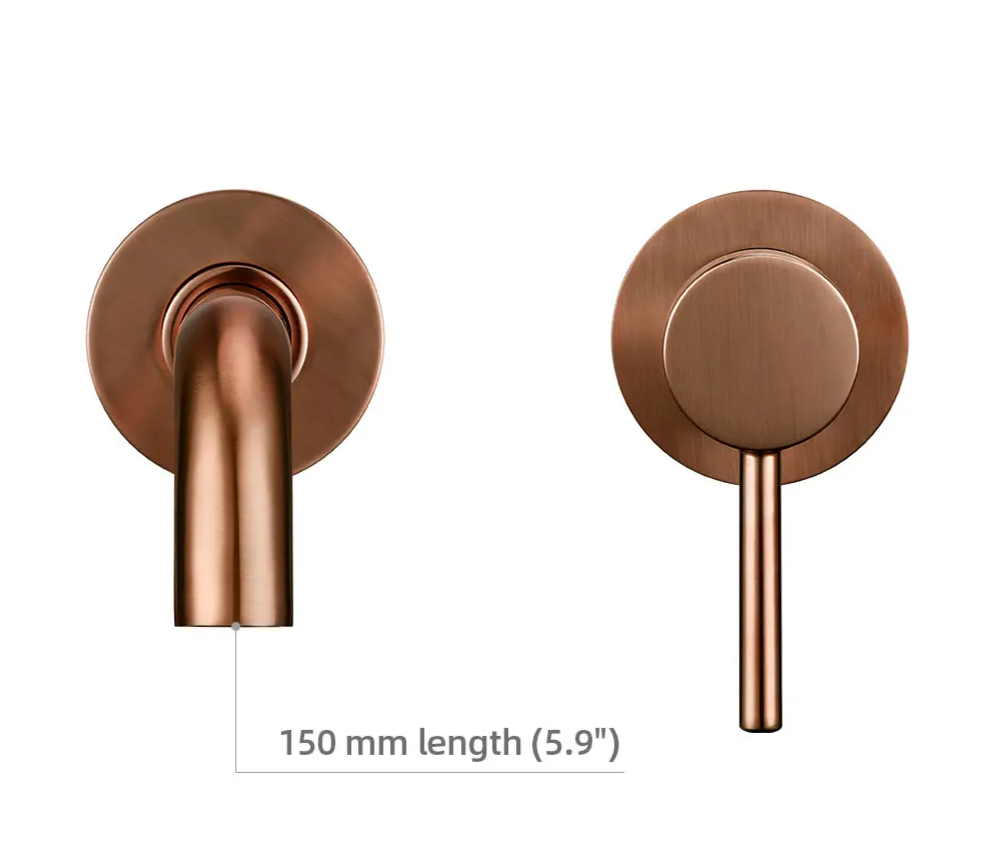 Solid Brass Brushed Stainless Bathroom Faucet (Dual-Hole Wall Mount)