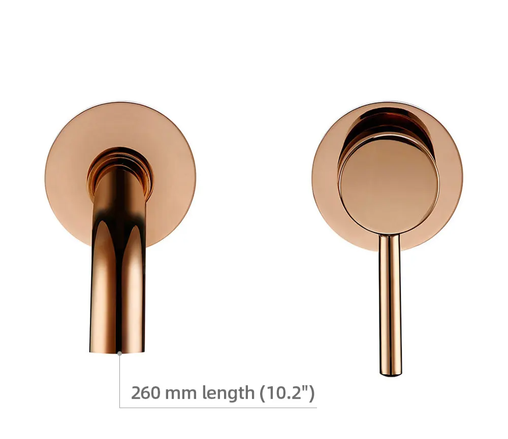 Solid Brass Brushed Stainless Bathroom Faucet (Dual-Hole Wall Mount)