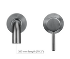 Solid Brass Brushed Stainless Bathroom Faucet (Dual-Hole Wall Mount)